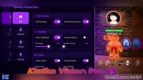 Kimiko Vision Pro v3.4 | Advanced ESP (Universal Script)