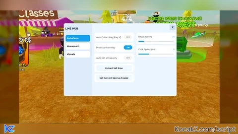Auto Collect, Auto Sell, Inf Jump, Bag Capacity