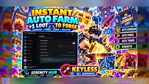 INSTANT AUTO FARM + DUNGEON, TOWER, FORGE & ENCHANT | KEYLES