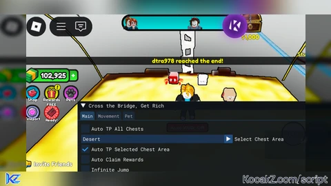 Cross the Bridge Get Rich Script Auto Tp Chest