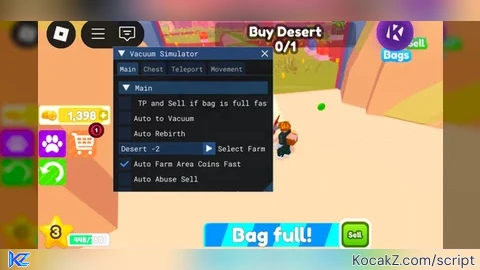 VACUUM Simulator Script Auto get coins Free Script And More
