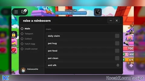 Raise a rainbocorn script