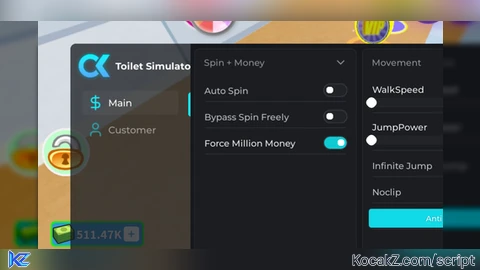 Script Inf Money with bypass Spin limit