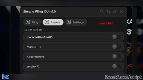 Simple Fling GUI source