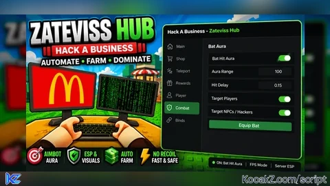 [No Key!] Auto Farm,Server Esp,Bat Aura and More !