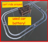 cart ride around used car battery icon