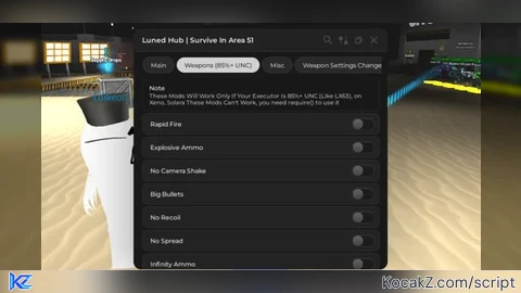Luned Hub | Explosive Ammo, Speedhac'k, Weapon editor etc.