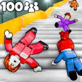 😡 100 Players Slippery Stairs ⚡️