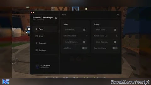 FourHub No Key AutoMine AutoFarm SellAll Teleporter