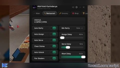 Autofarm, Deliver, Ingredients, Clean, Shop, Pan Stealers